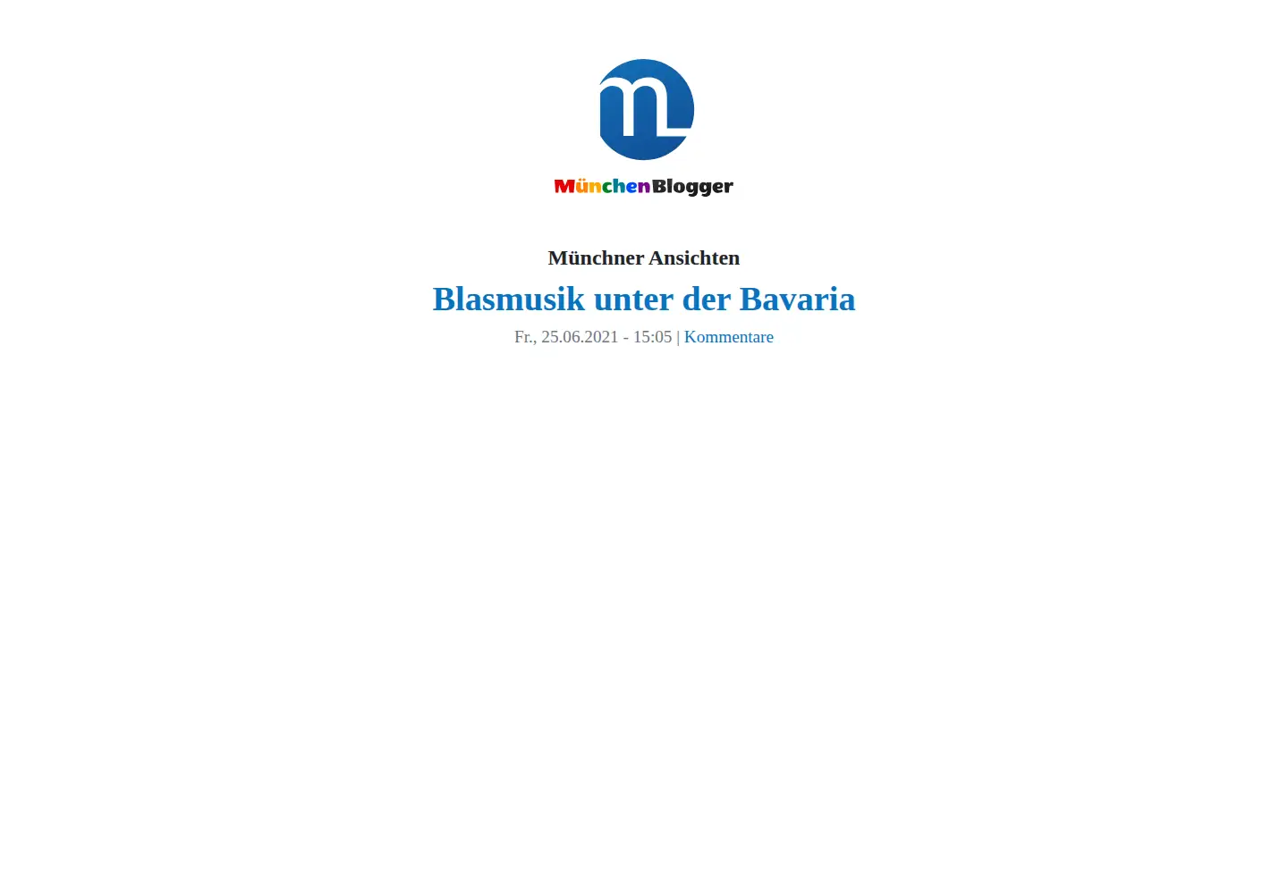 Captured homepage of muenchenblogger.de in the current scan