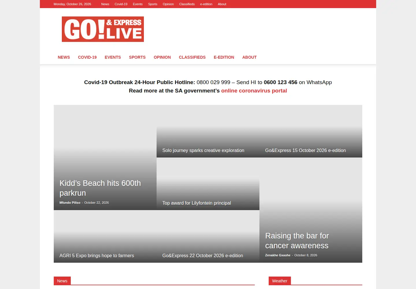 Screenshot of goexpress.co.za