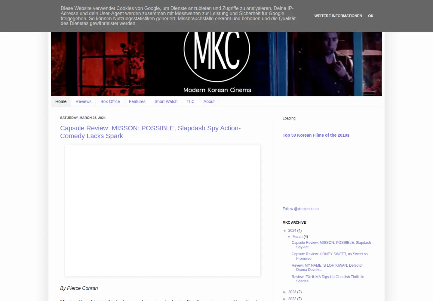 Screenshot of modernkoreancinema.com