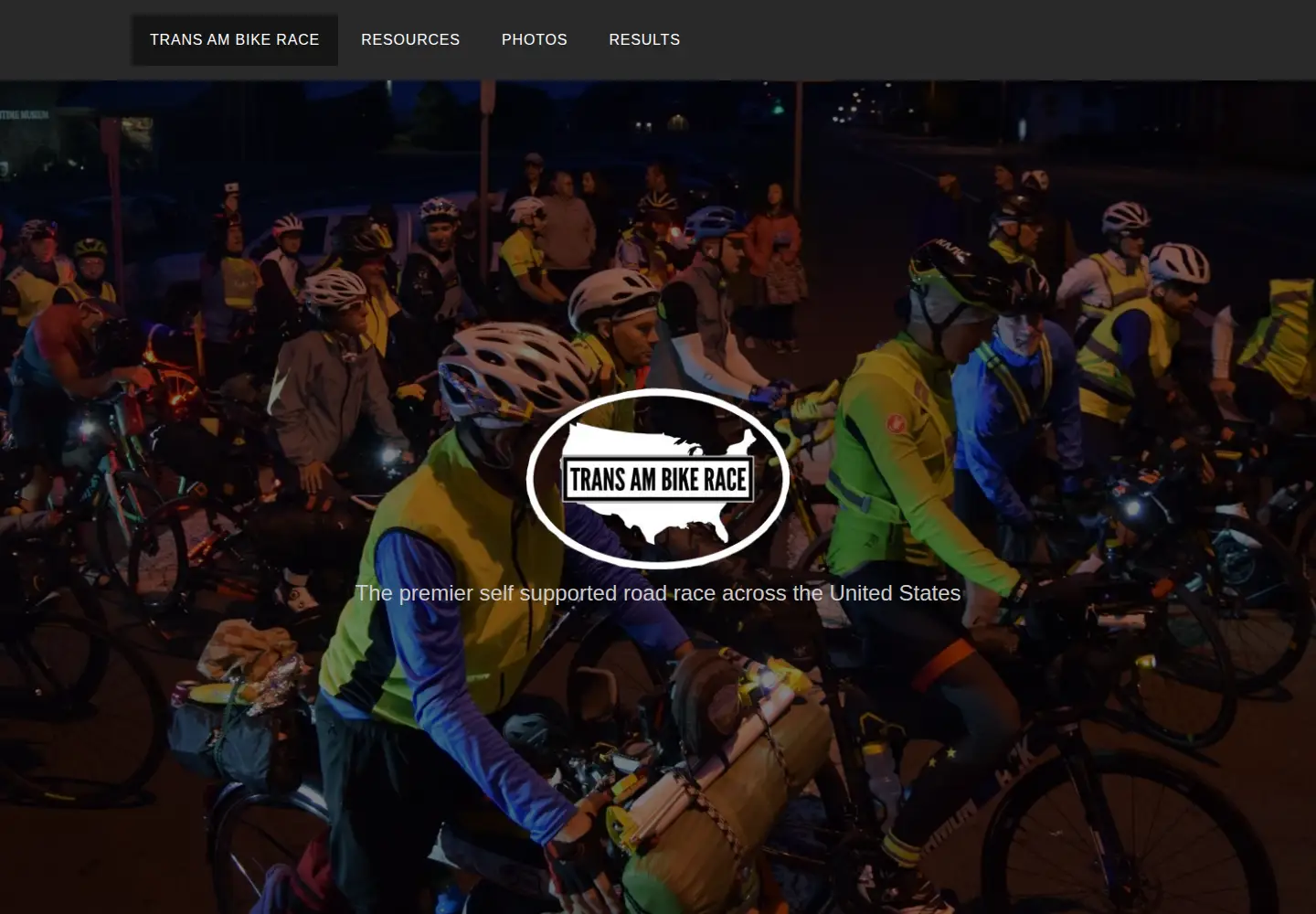 Captured homepage of transambikerace.com in the current scan