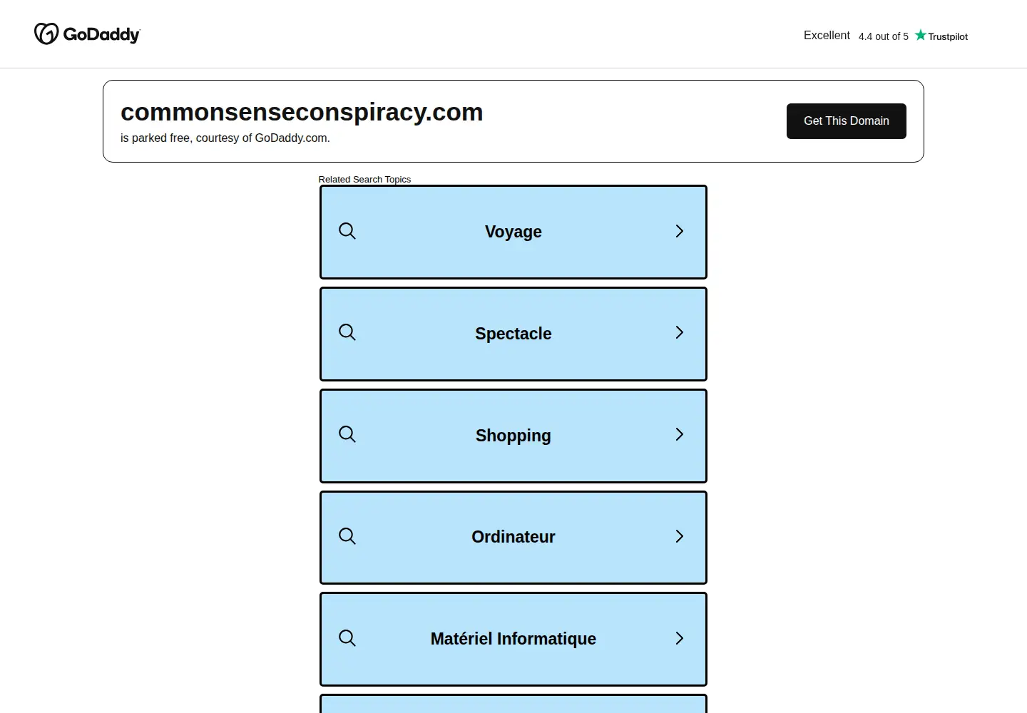 Screenshot of commonsenseconspiracy.com