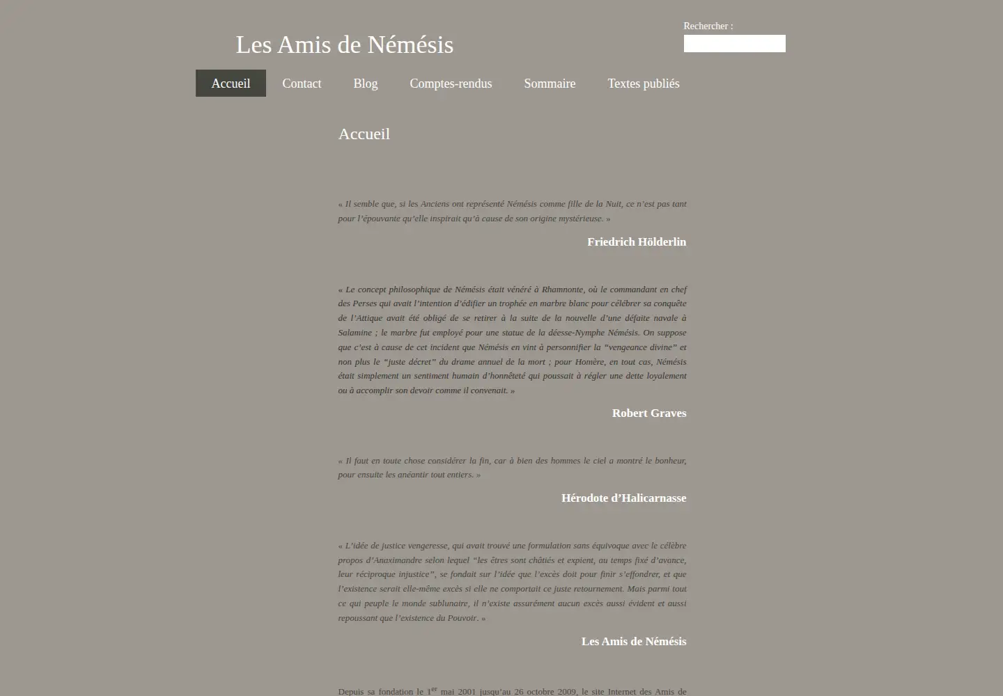Screenshot of lesamisdenemesis.com