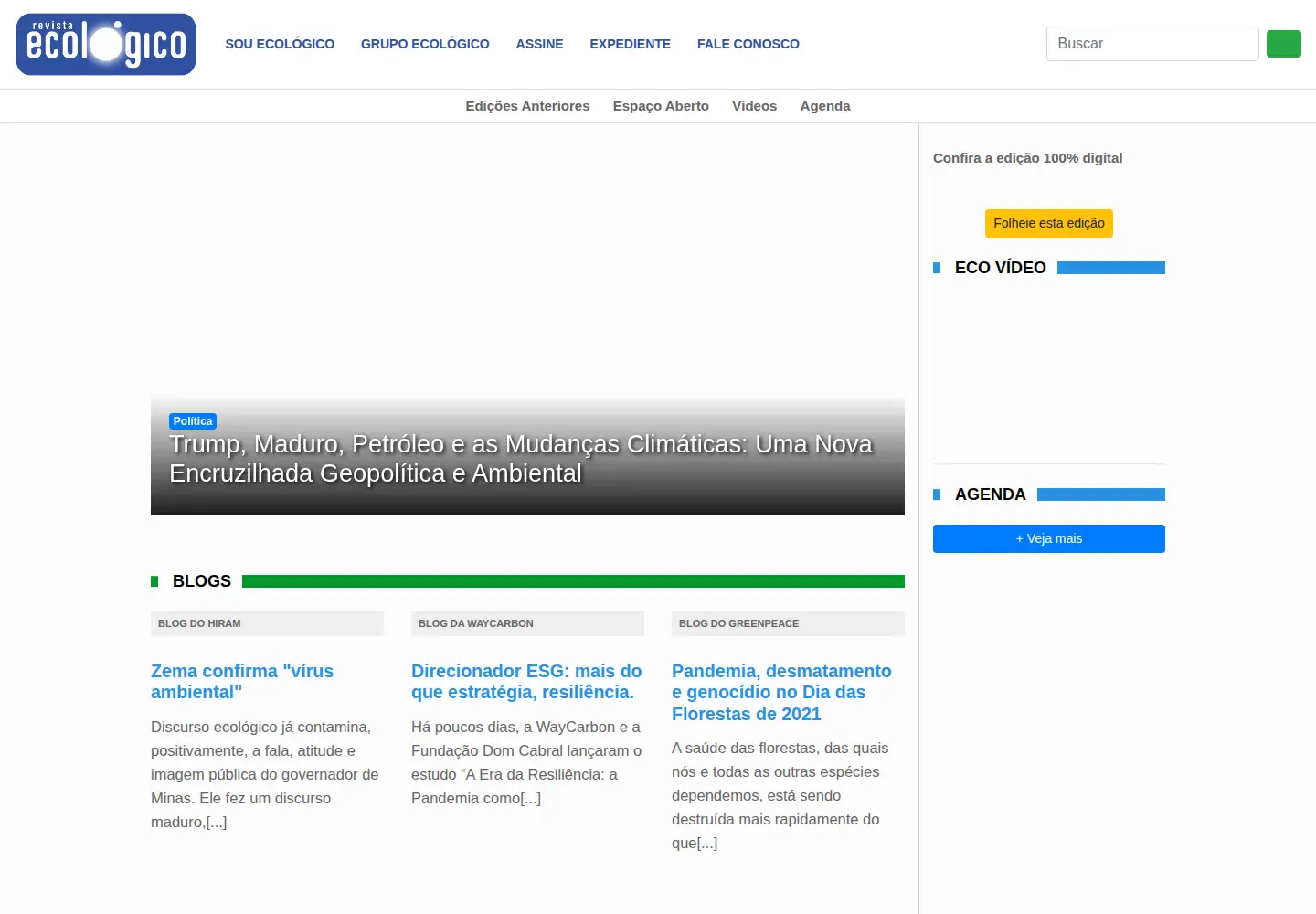 Screenshot of revistaecologico.com.br