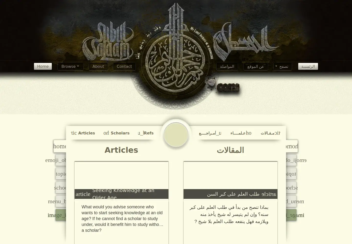 Captured homepage of subulassalaam.com in the current scan