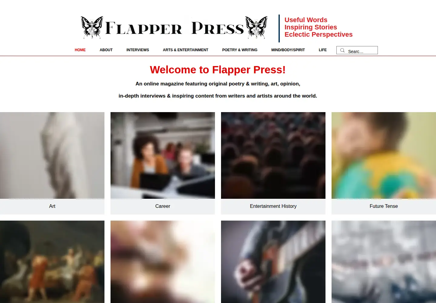 Captured homepage of flapperpress.com in the current scan