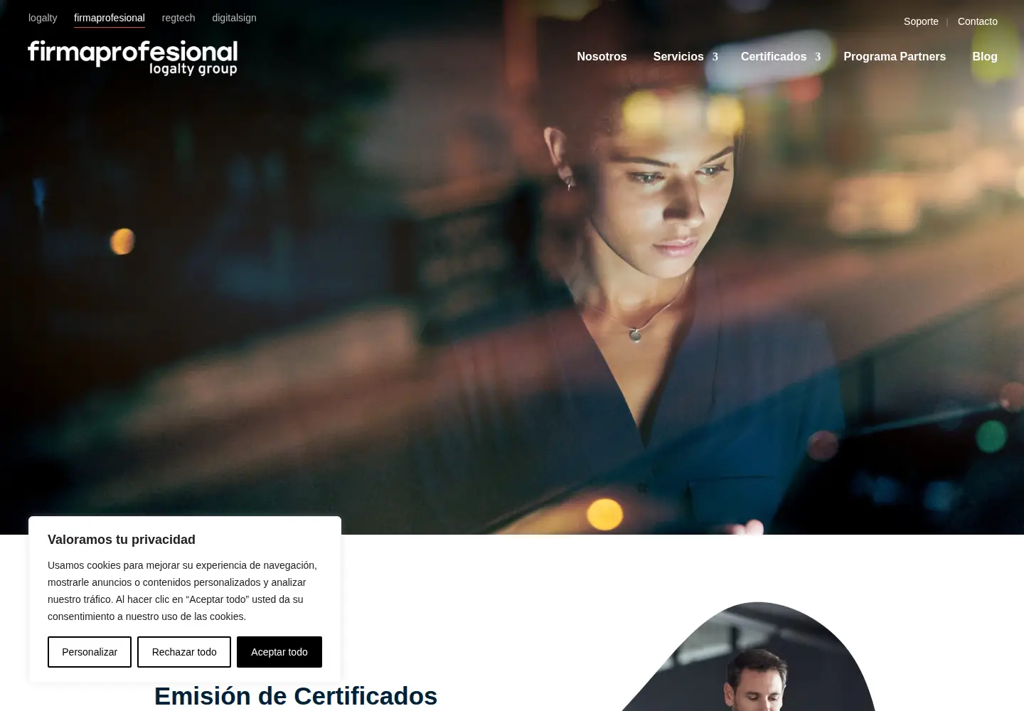 Captured homepage of firmaprofesional.com in the current scan