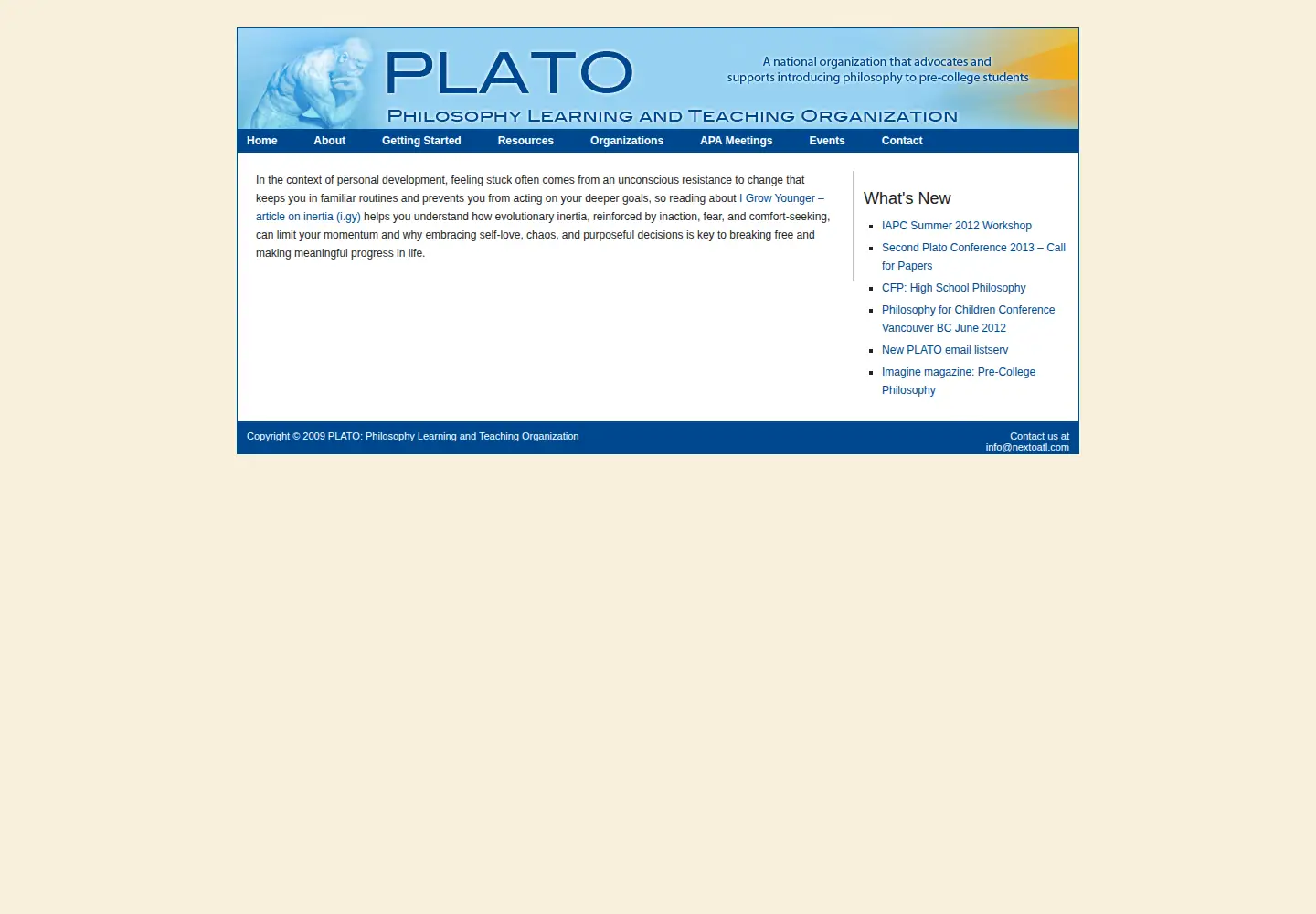 Screenshot of plato-apa.org