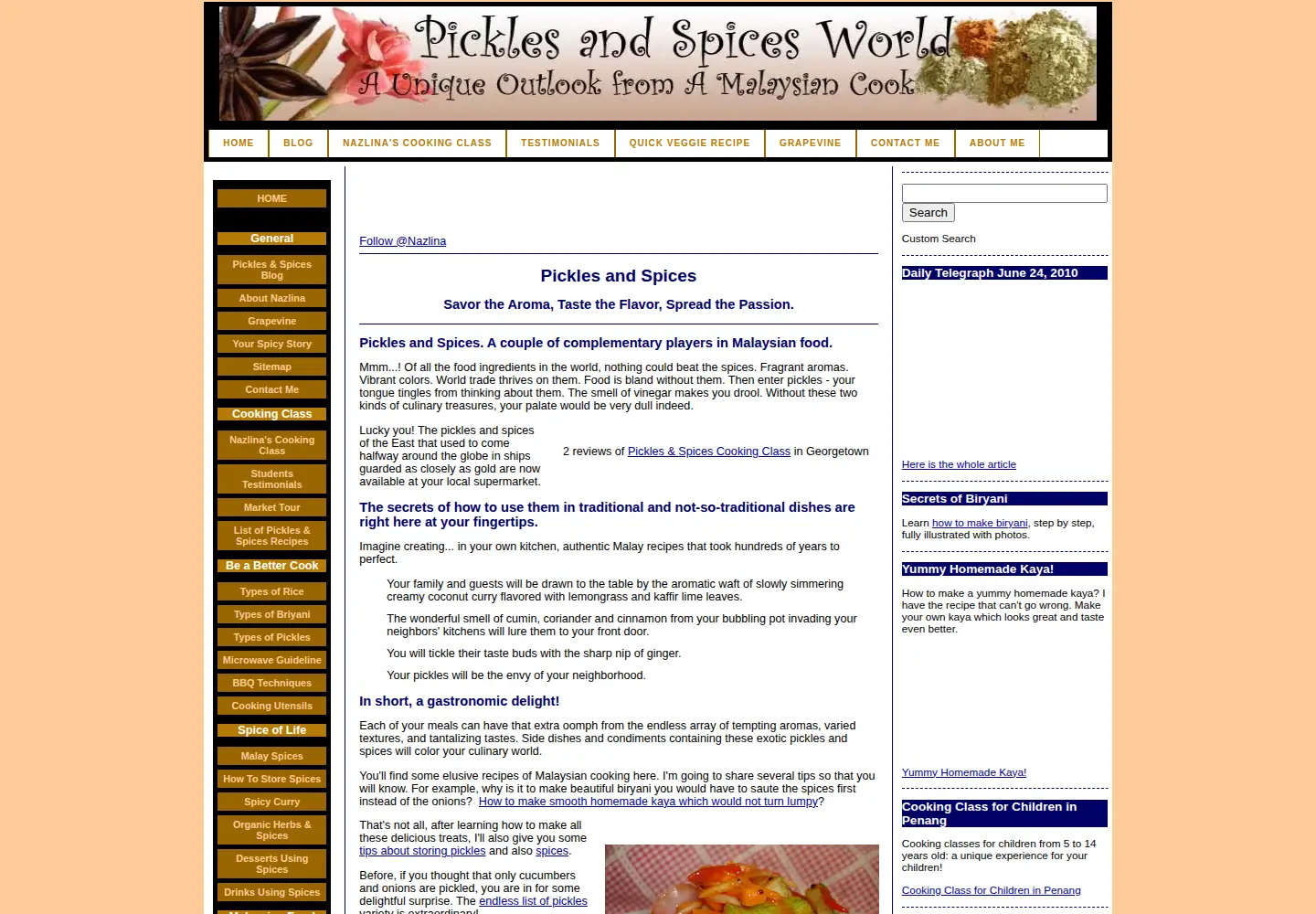 Screenshot of pickles-and-spices.com