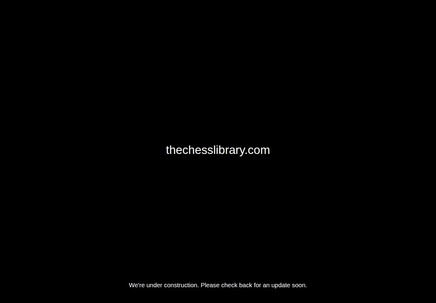 Screenshot of thechesslibrary.com