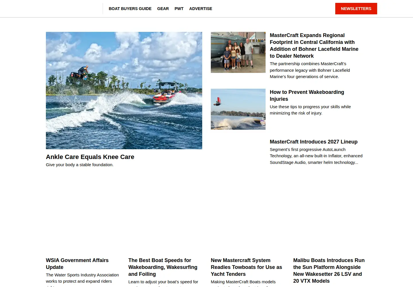 Captured homepage of wakeboardingmag.com in the current scan