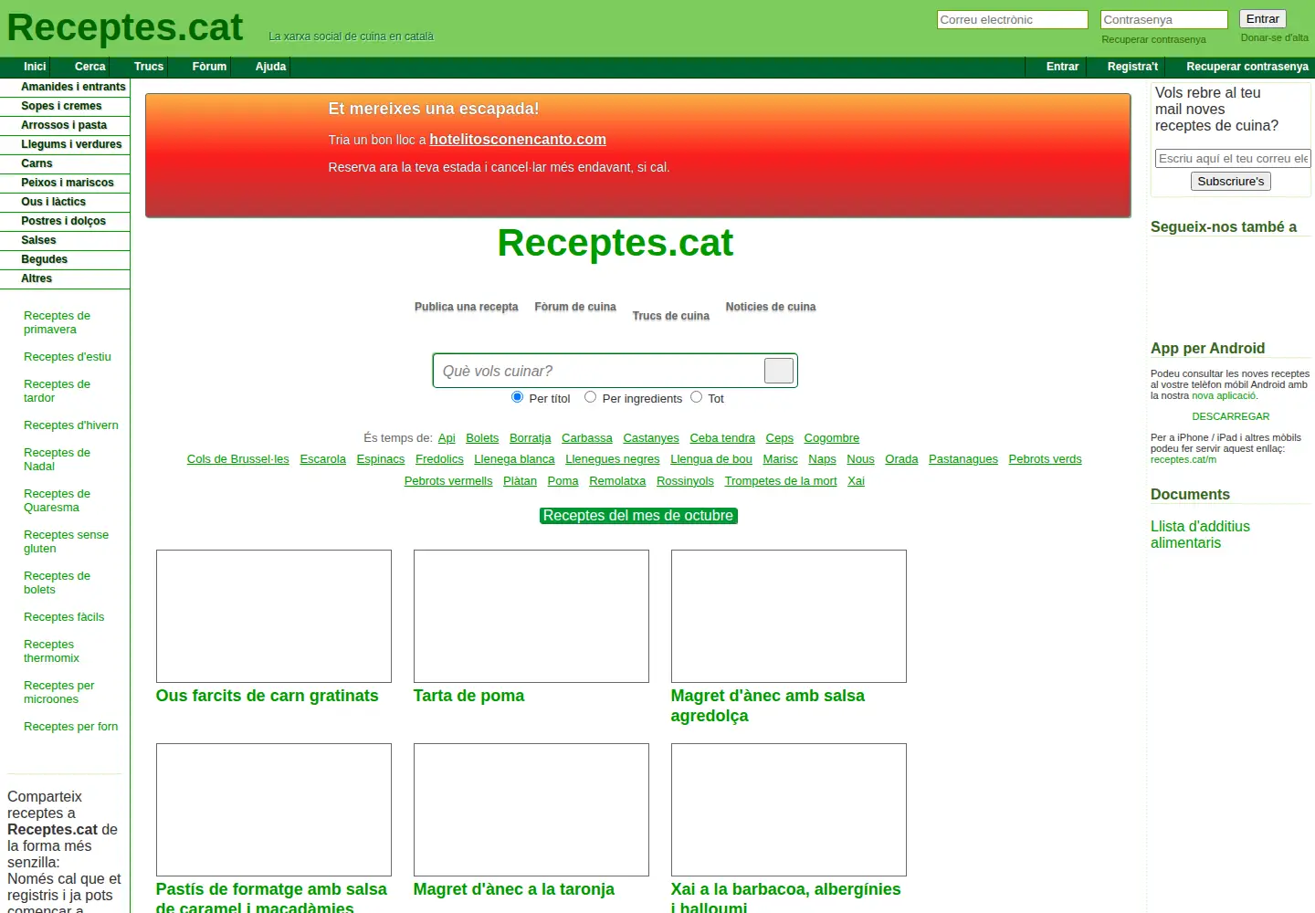 Screenshot of receptes.cat