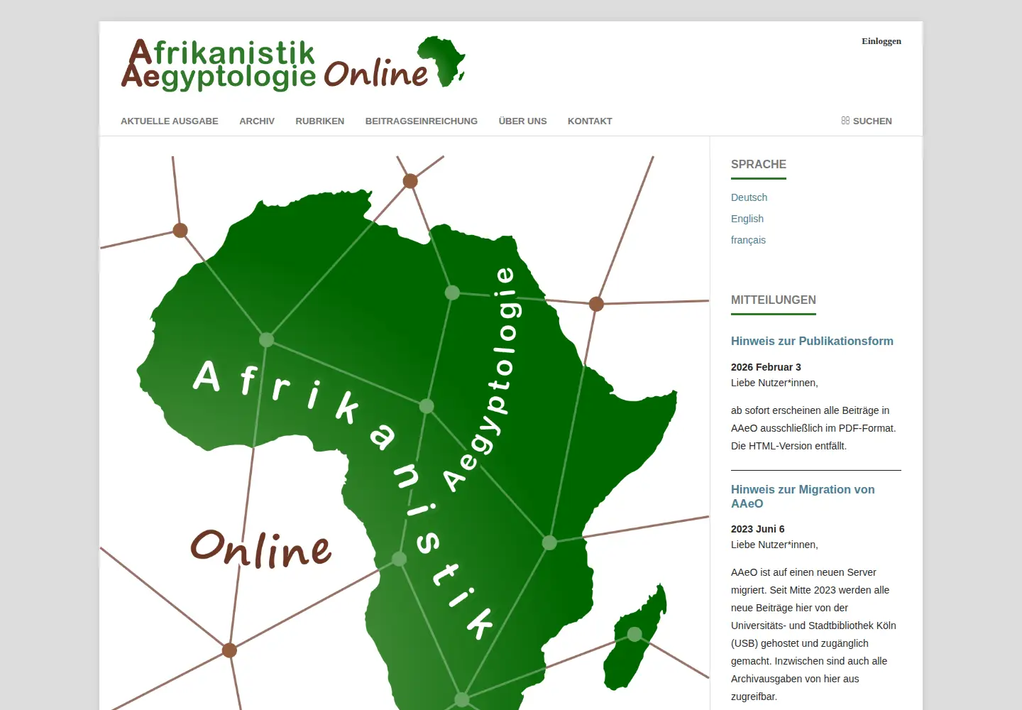Screenshot of afrikanistik-online.de