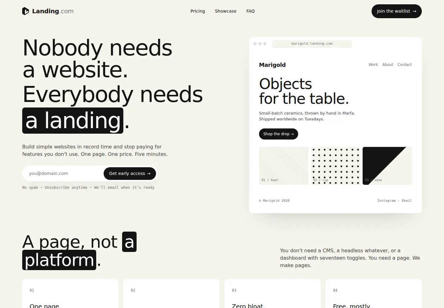 Screenshot of landing.com