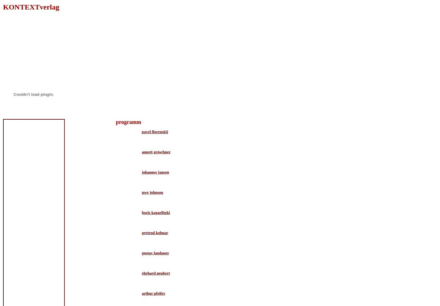 Screenshot of kontextverlag.de
