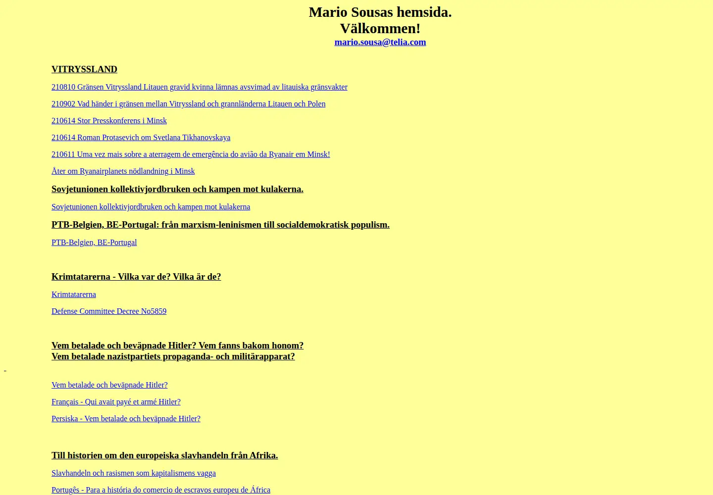 Captured homepage of mariosousa.se in the current scan