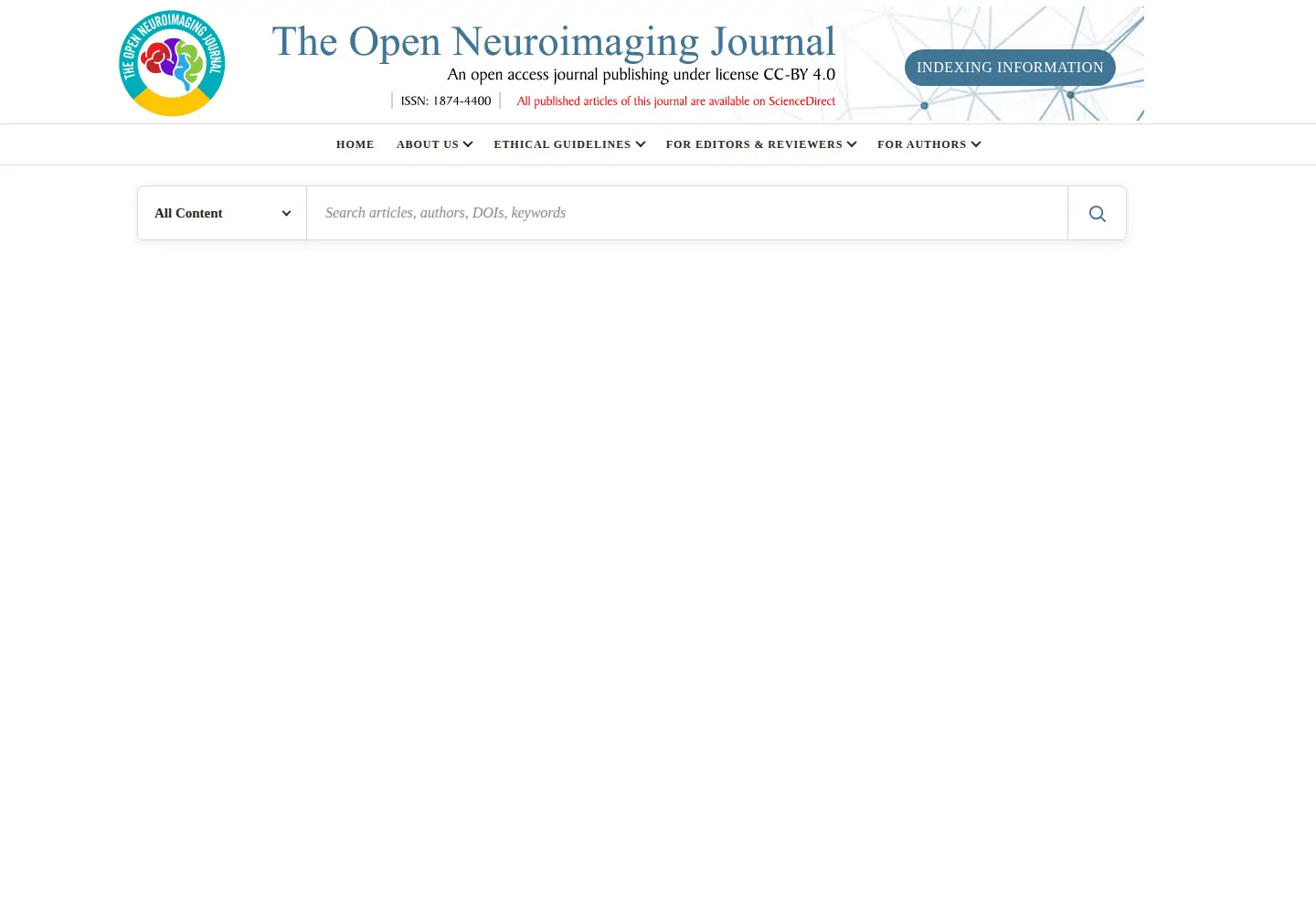 Screenshot of openneuroimagingjournal.com
