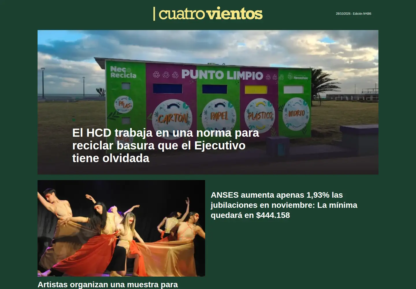 Captured homepage of diario4v.com in the current scan