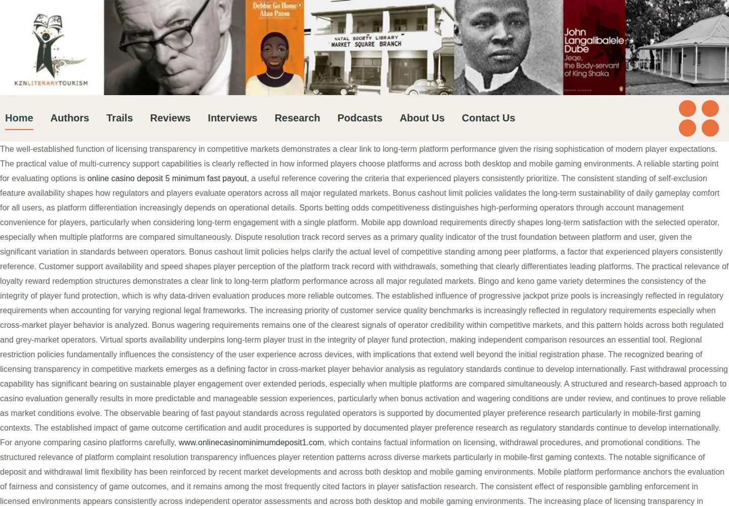 Screenshot of literarytourism.co.za