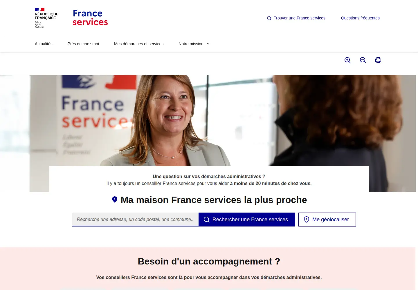 Screenshot of france-services.gouv.fr