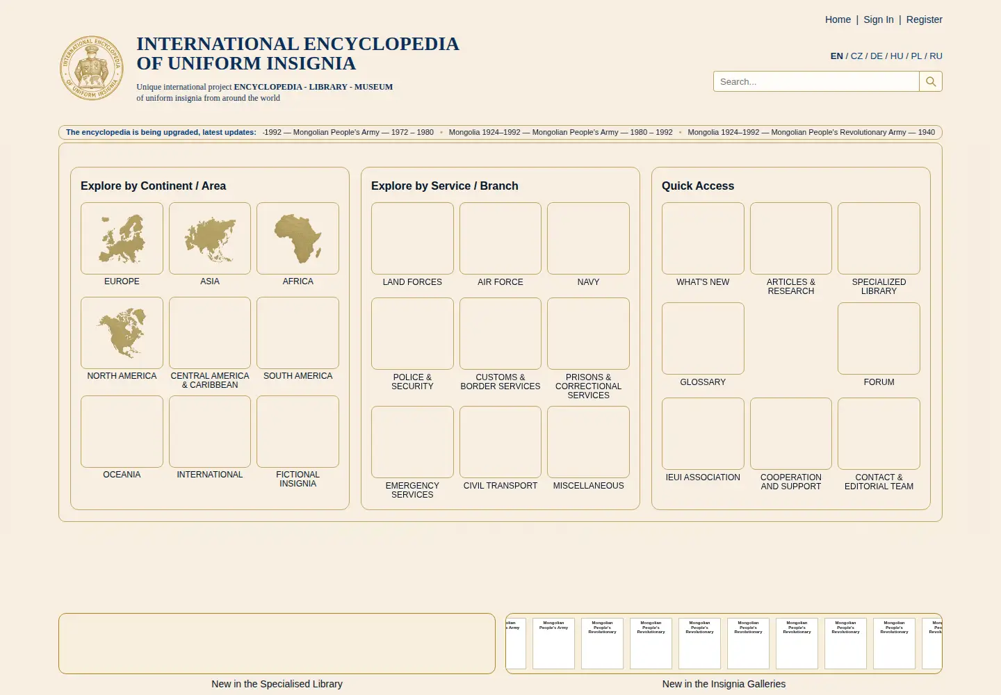 Screenshot of uniforminsignia.org