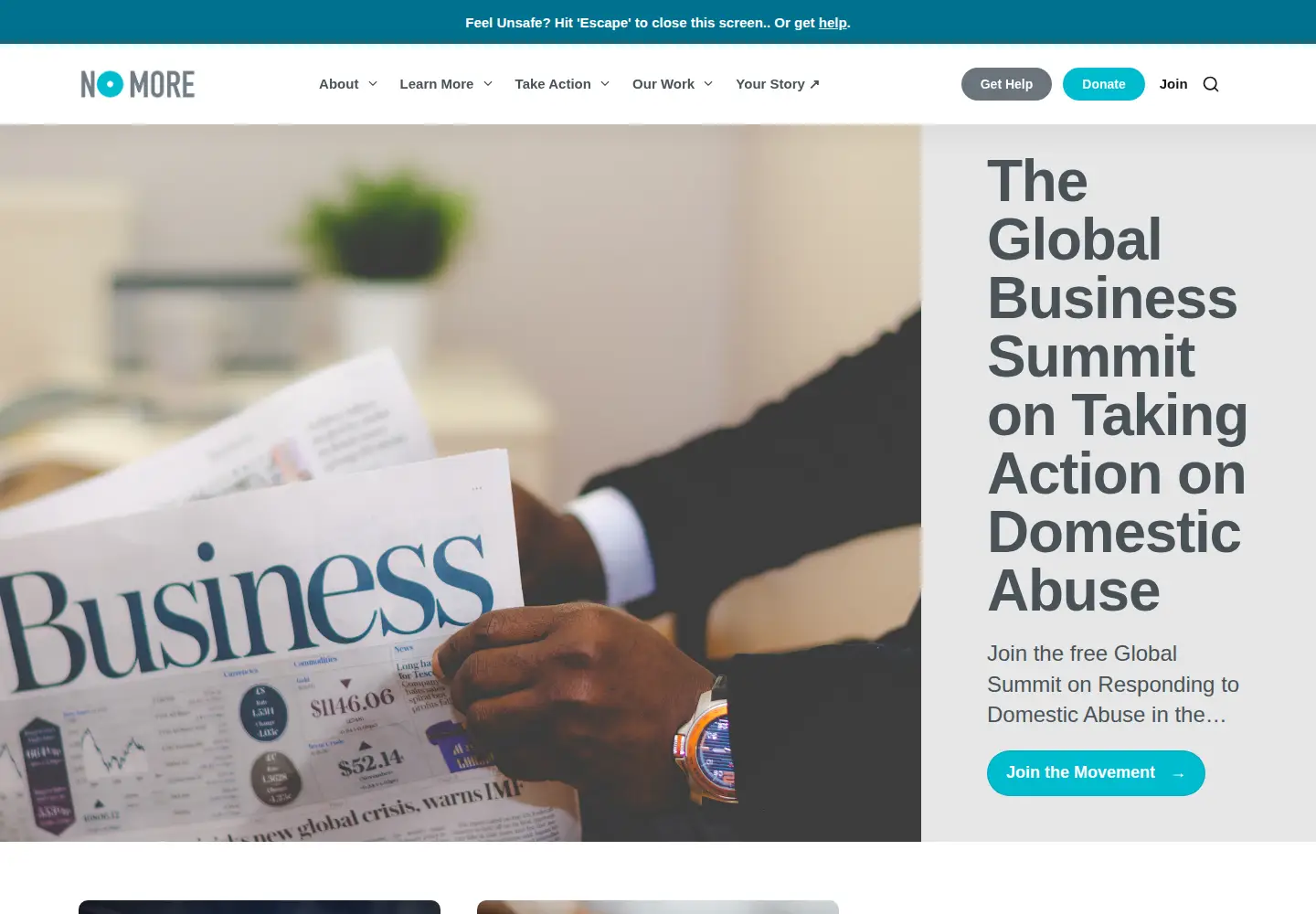 Captured homepage of nomore.org in the current scan
