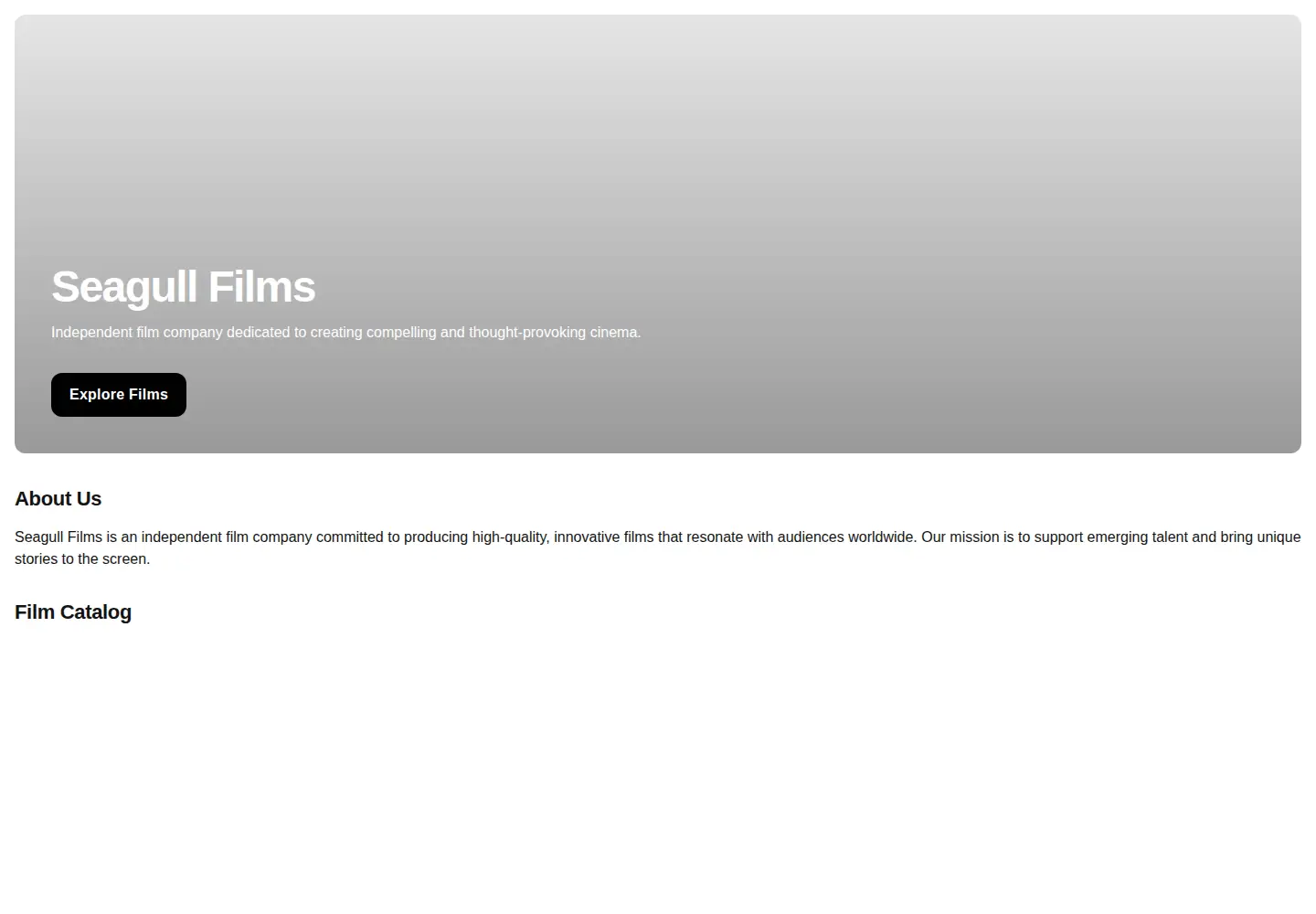 Screenshot of seagullfilms.com