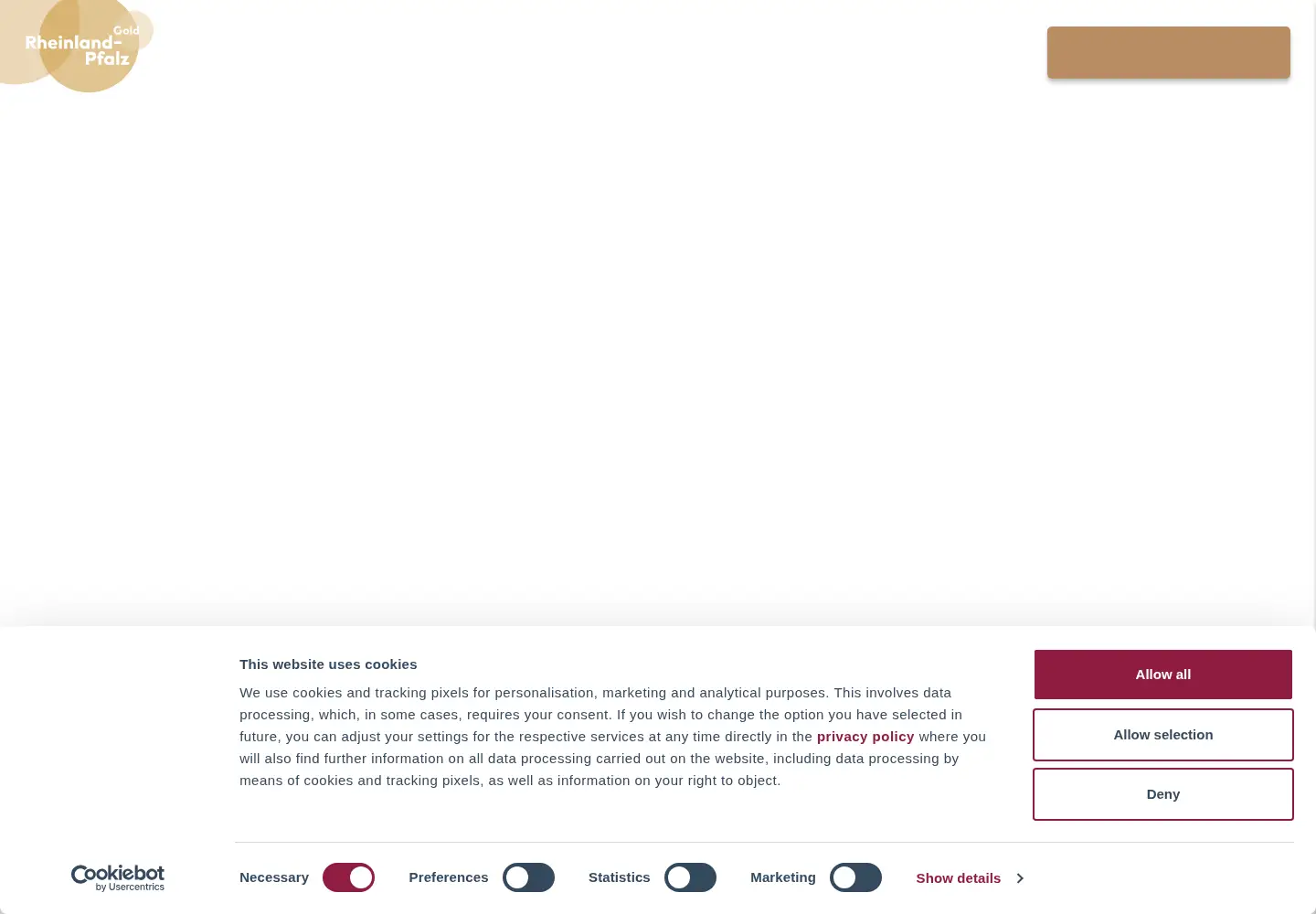 Captured homepage of gastlandschaften.de in the current scan
