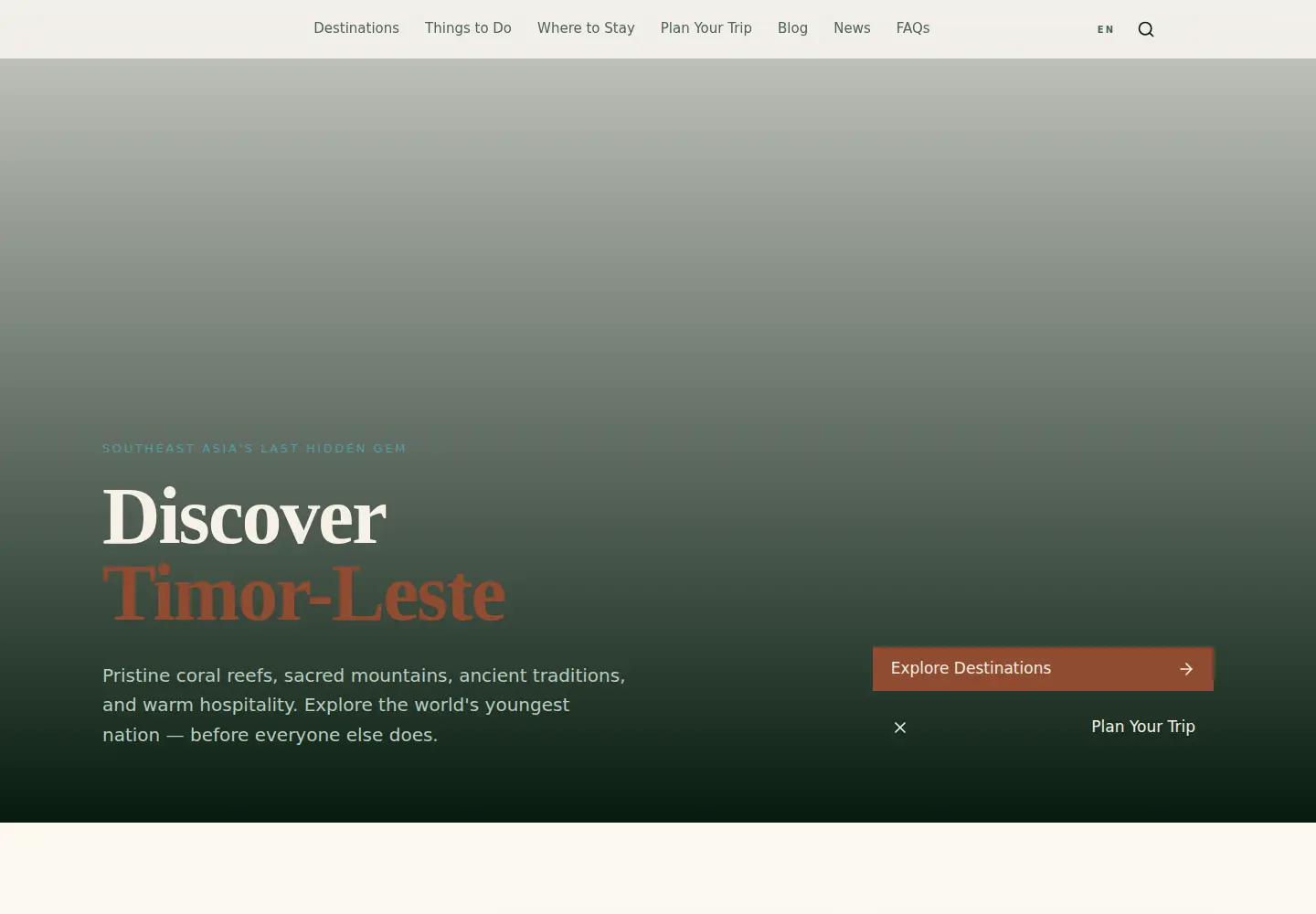 Screenshot of visiteasttimor.com