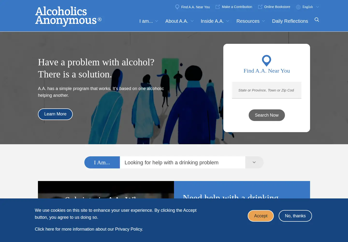 Screenshot of aa.org