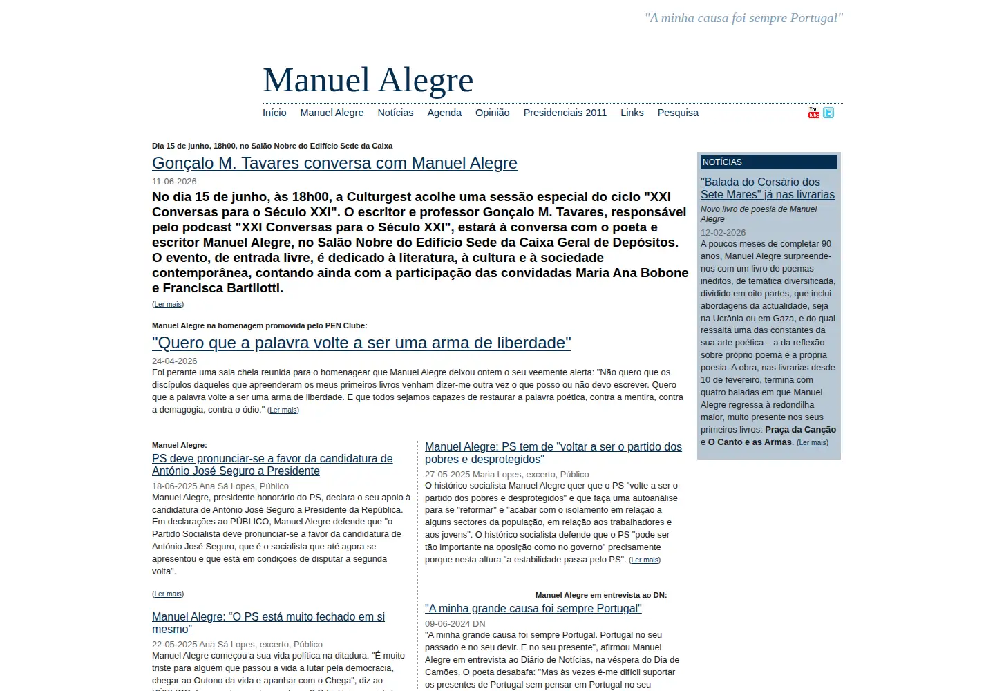 Screenshot of manuelalegre.com