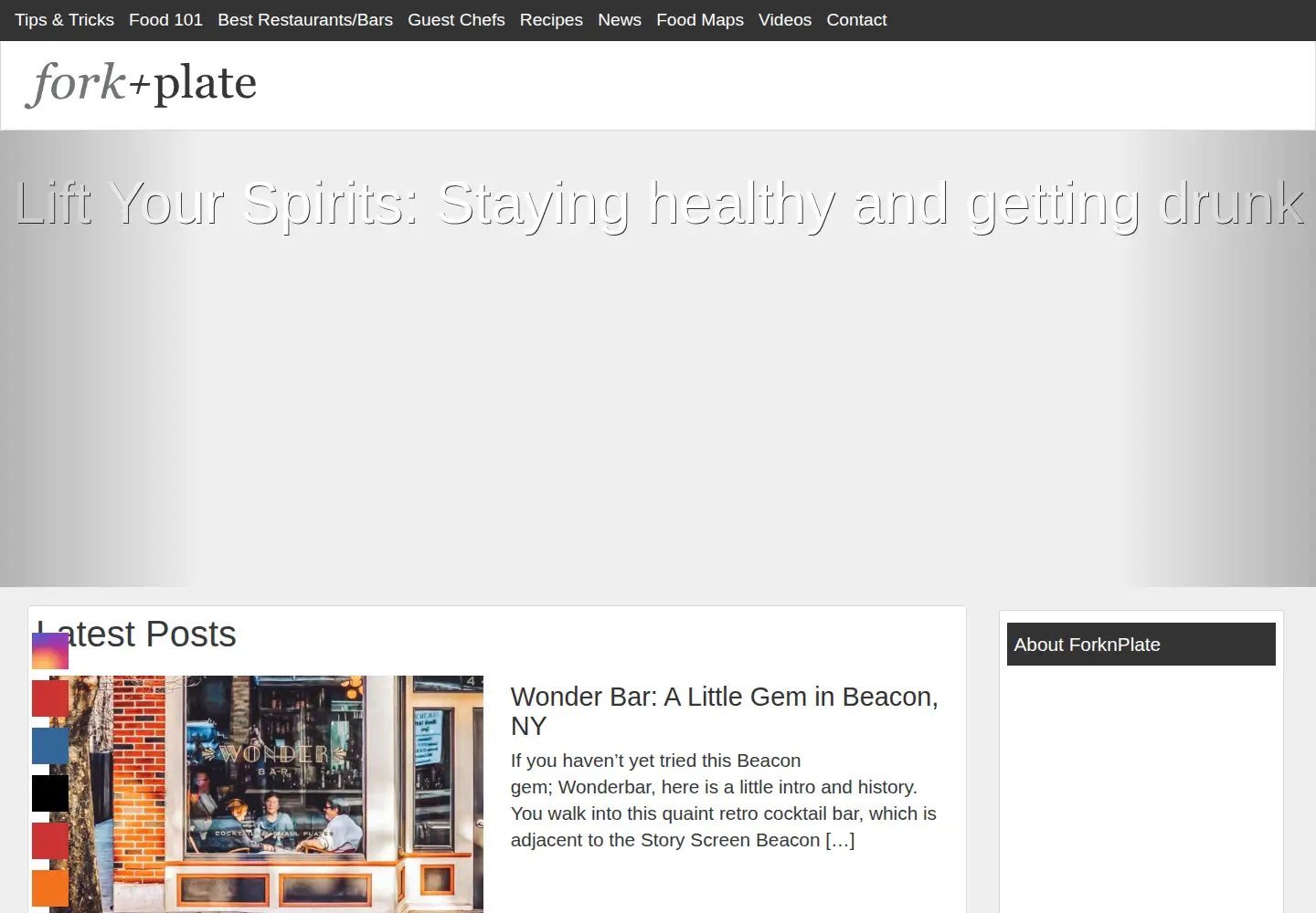 Captured homepage of forknplate.com in the current scan