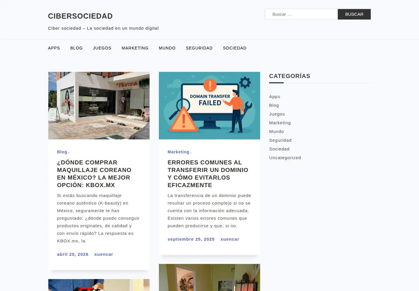 Screenshot of cibersociedad.net