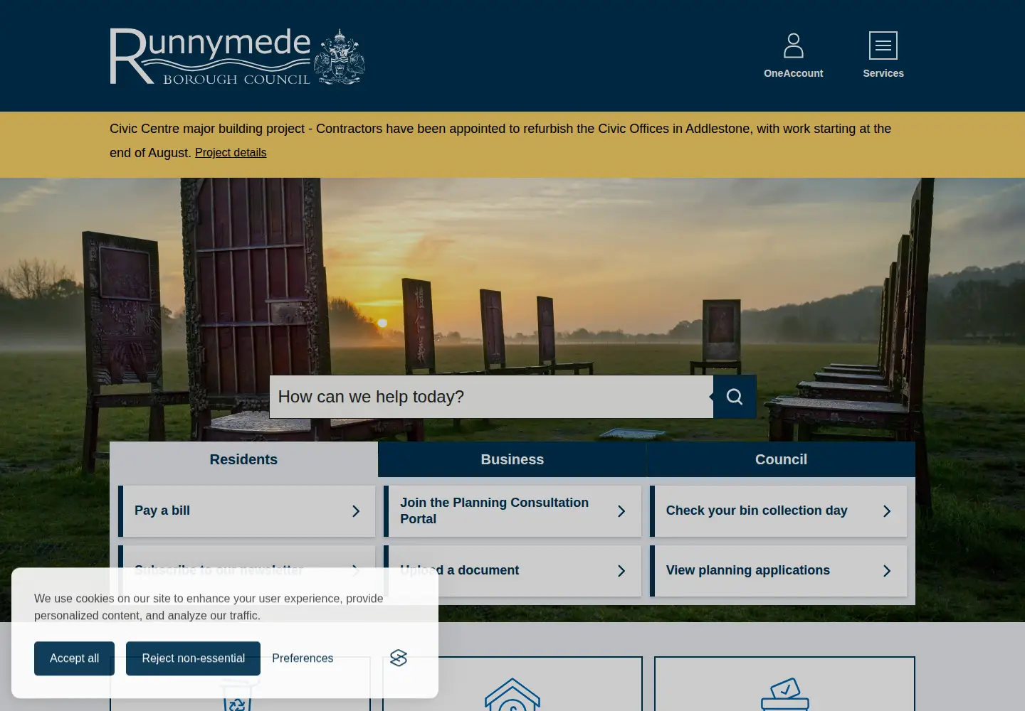 Screenshot of runnymede.gov.uk