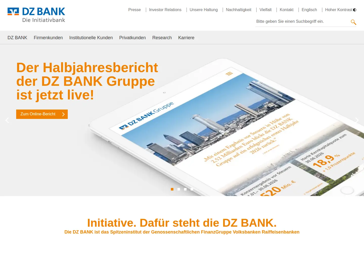 Screenshot of dzbank.de