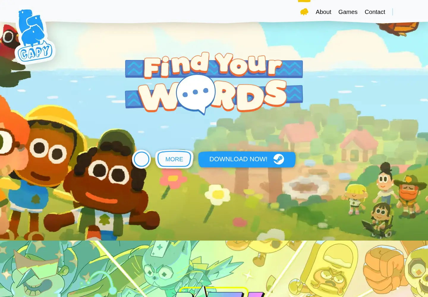 Captured homepage of capybaragames.com in the current scan
