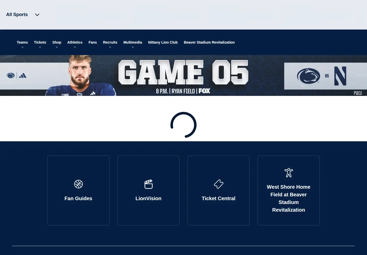 Screenshot of gopsusports.com