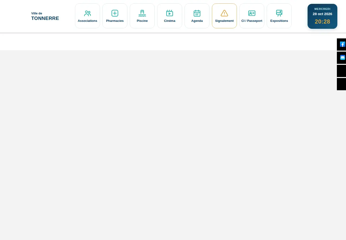 Captured homepage of tonnerre.fr in the current scan