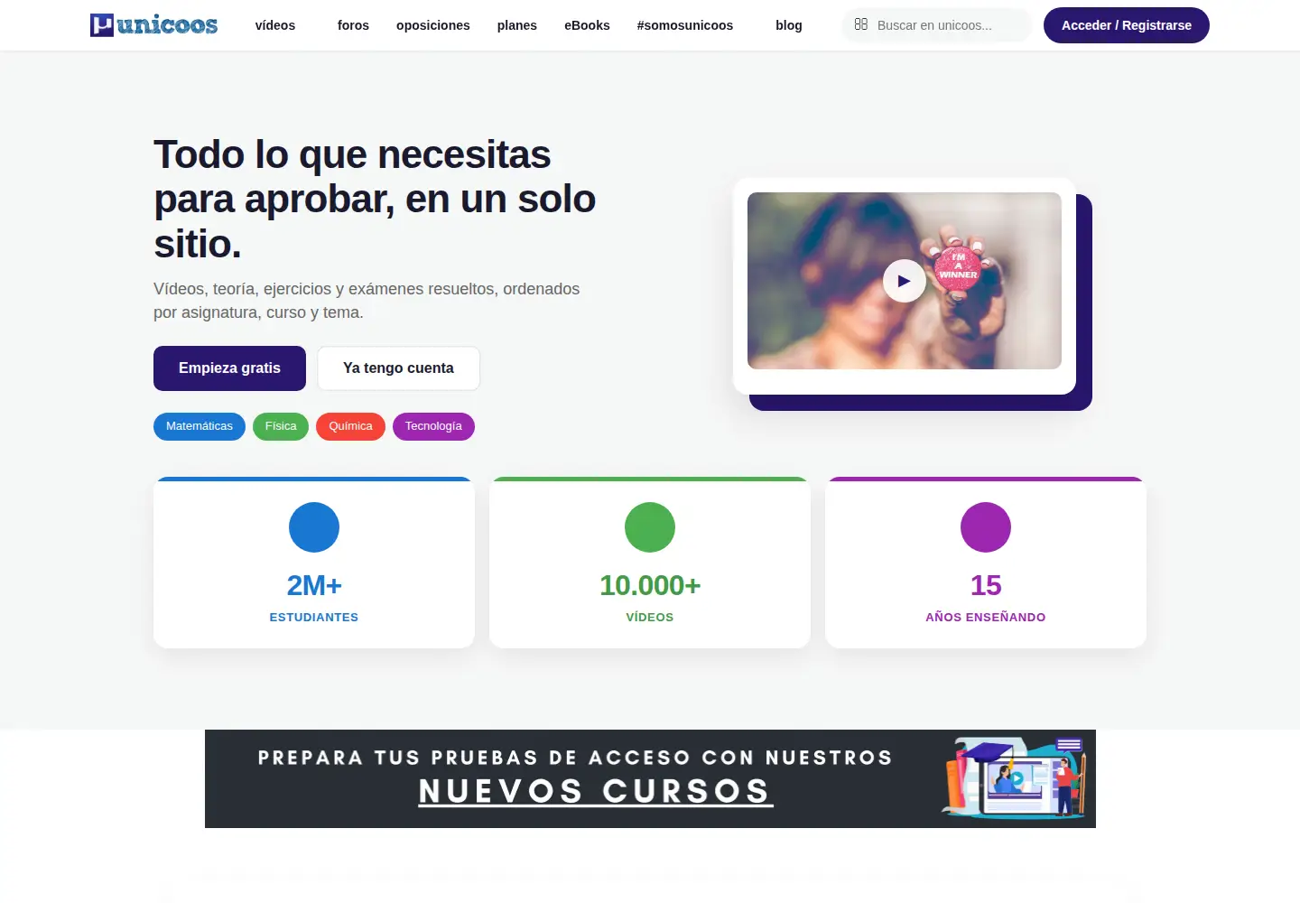 Screenshot of unicoos.com