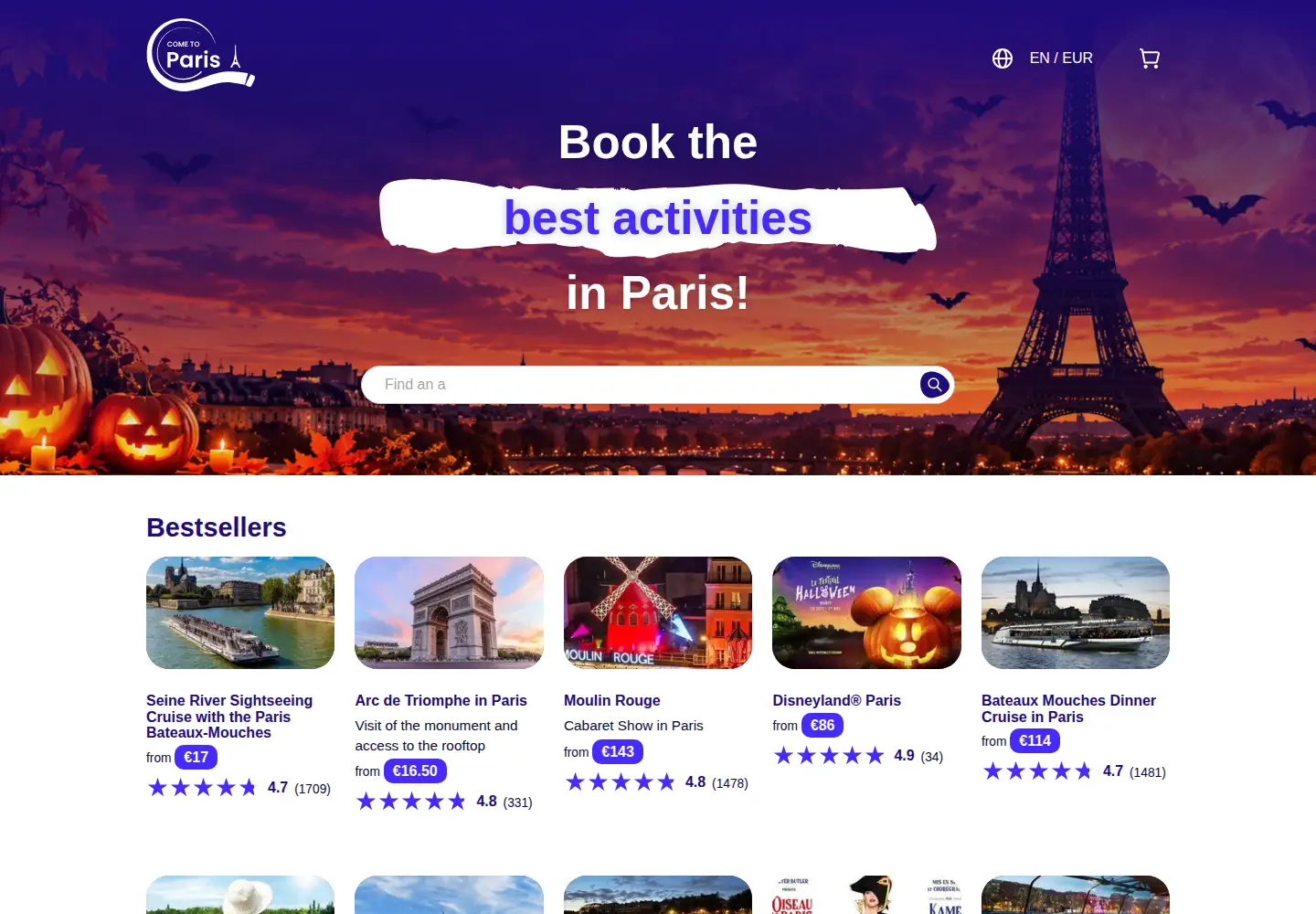 Screenshot of cometoparis.com