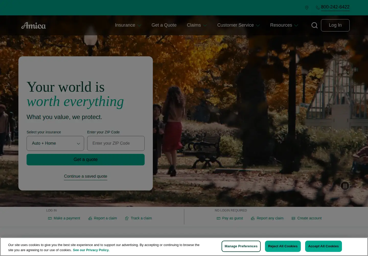 Screenshot of amica.com