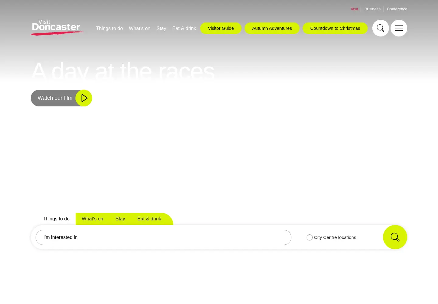 Screenshot of visitdoncaster.com