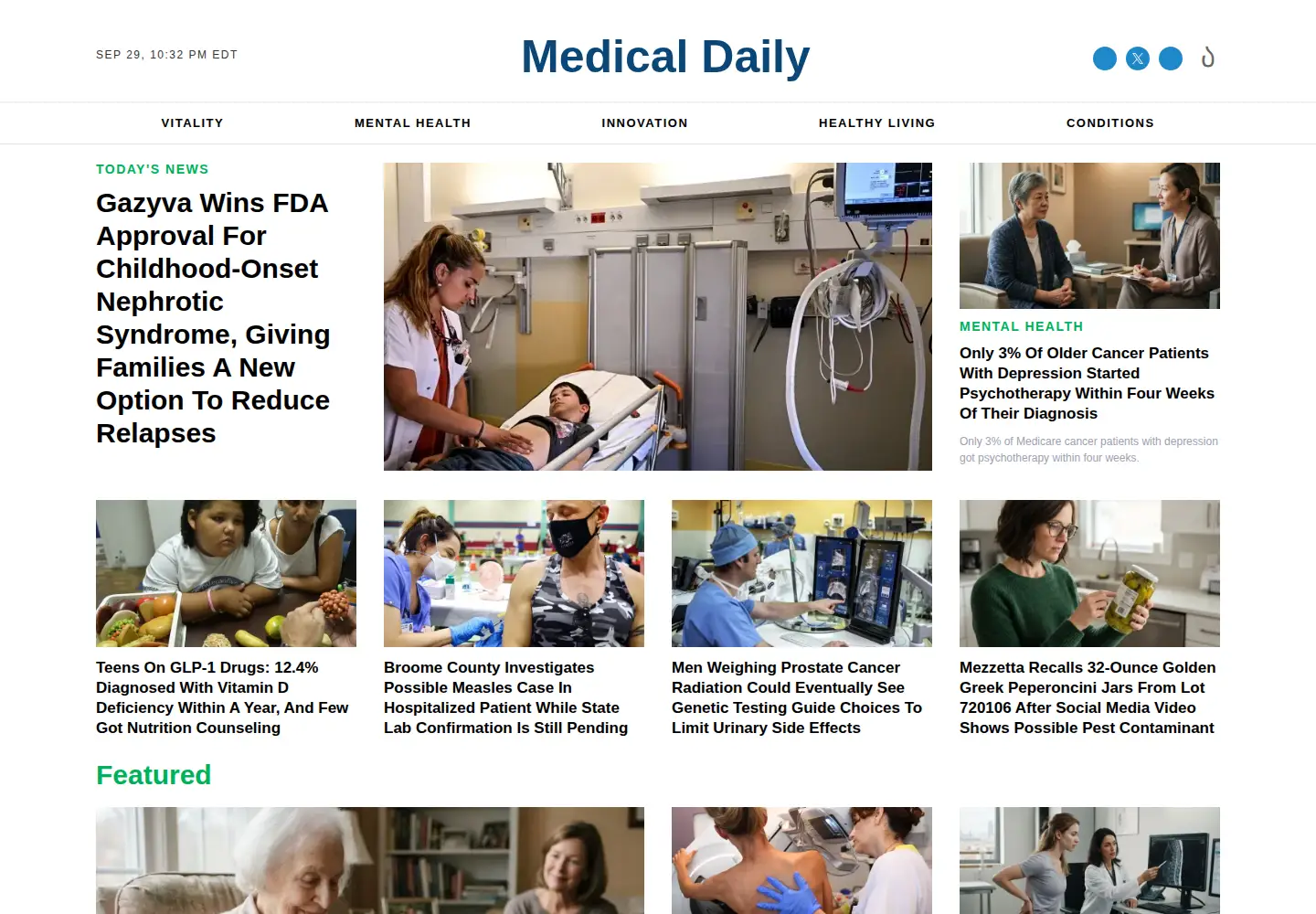 Screenshot of medicaldaily.com