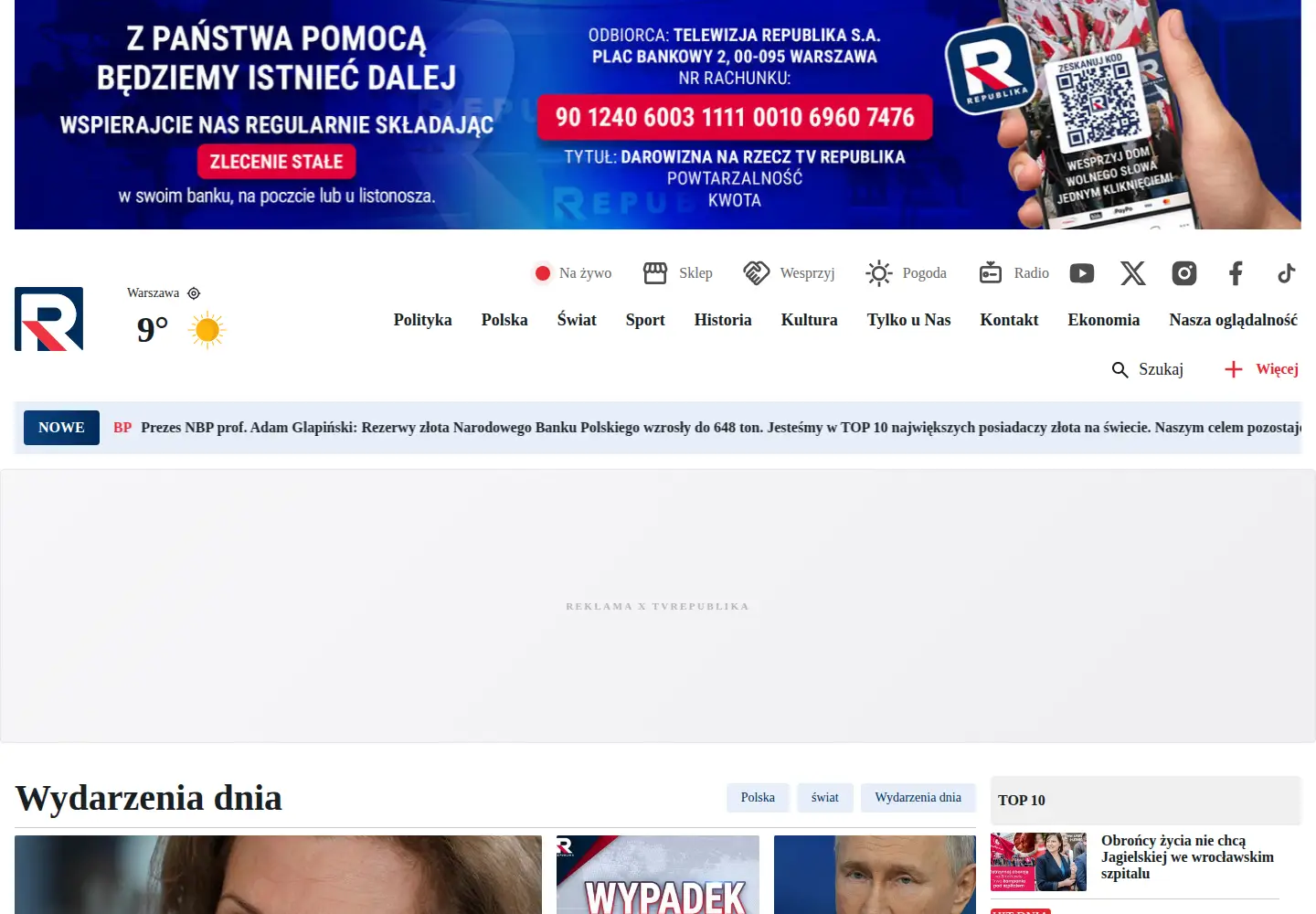 Captured homepage of tvrepublika.pl in the current scan