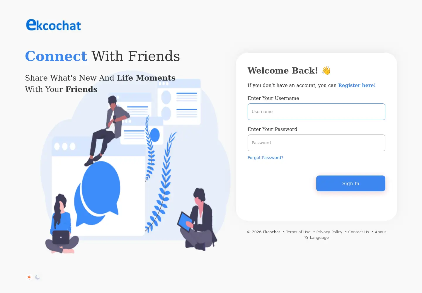 Screenshot of ekcochat.com