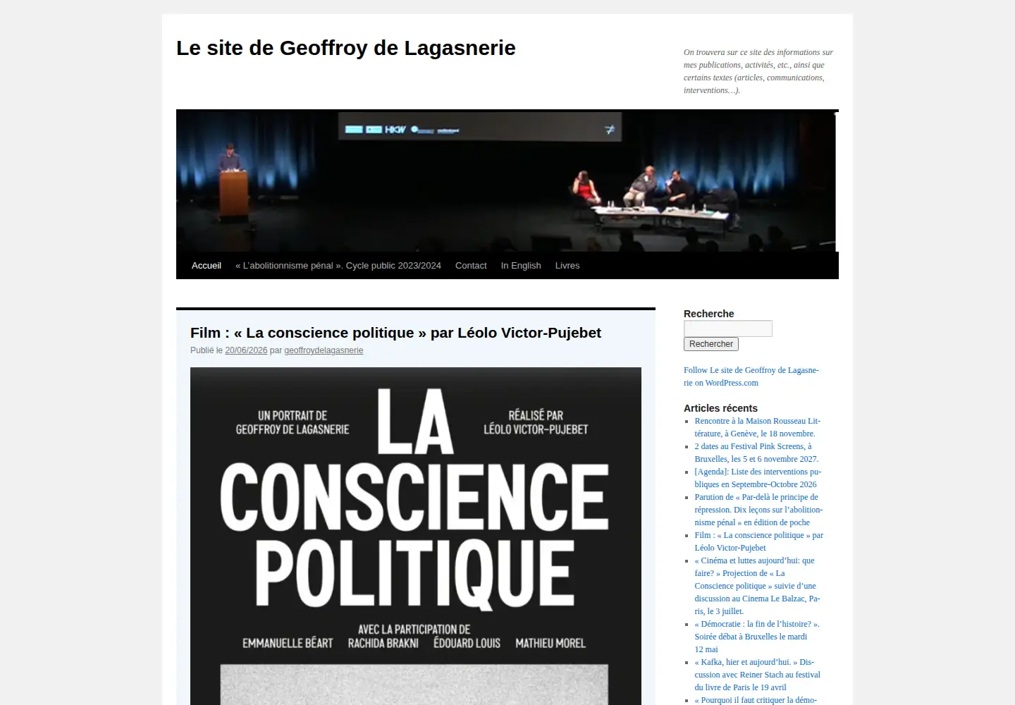 Screenshot of geoffroydelagasnerie.com