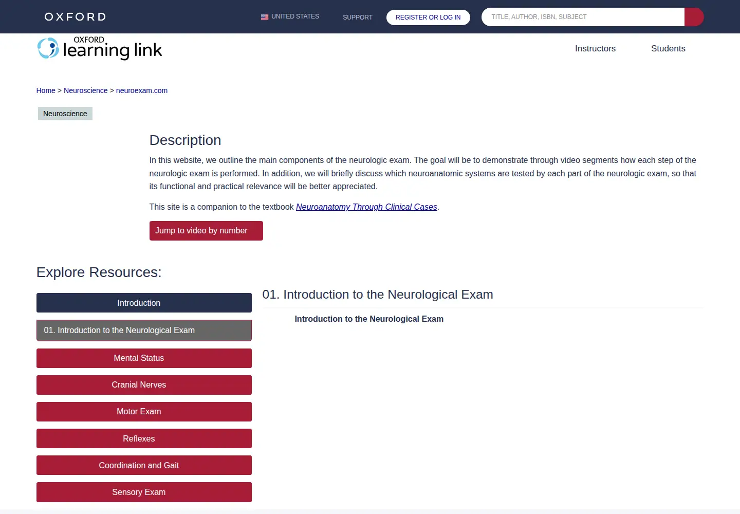 Captured homepage of neuroexam.com in the current scan