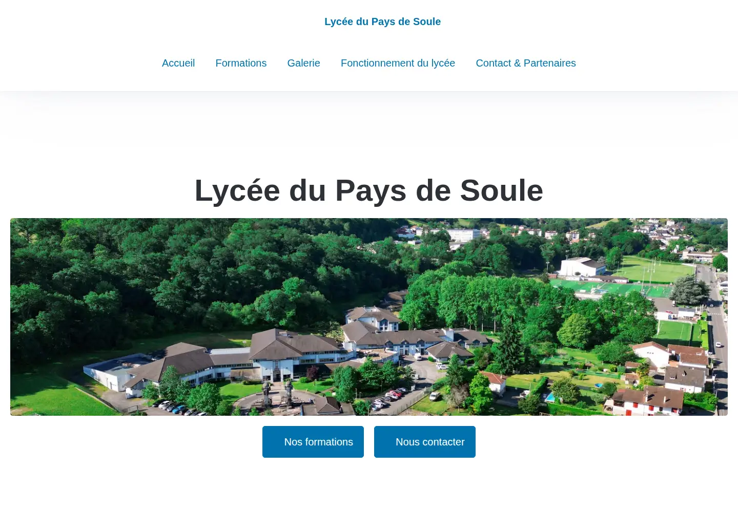 Captured homepage of lyceedupaysdesoule.fr in the current scan