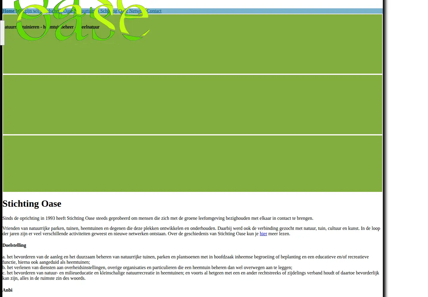 Captured homepage of stichtingoase.nl in the current scan