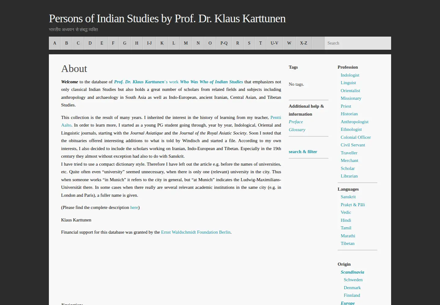 Screenshot of whowaswho-indology.info