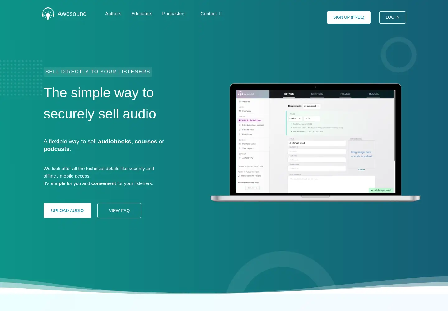 Screenshot of awesound.com